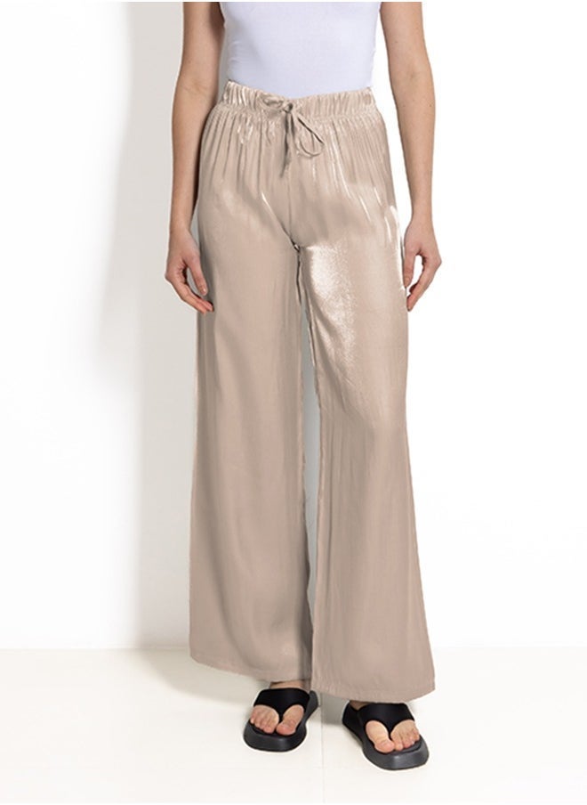 SATIN WIDE-LEG TROUSERS