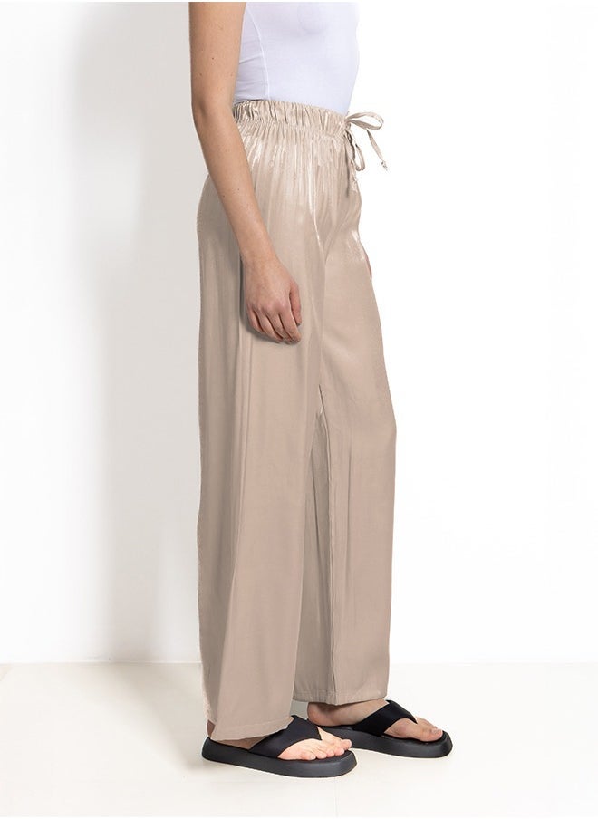 SATIN WIDE-LEG TROUSERS
