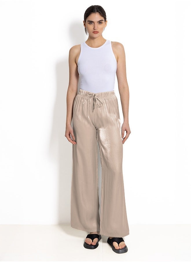SATIN WIDE-LEG TROUSERS