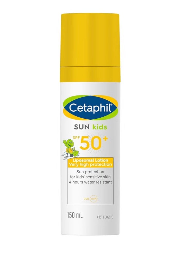 Cetaphil Sun Kids Liposomal Lotion SPF 50 plus Face and Body Moisturizer Sunscreen for Sensitive Skin Very High Protection and Water Resistance Unscented 150ml