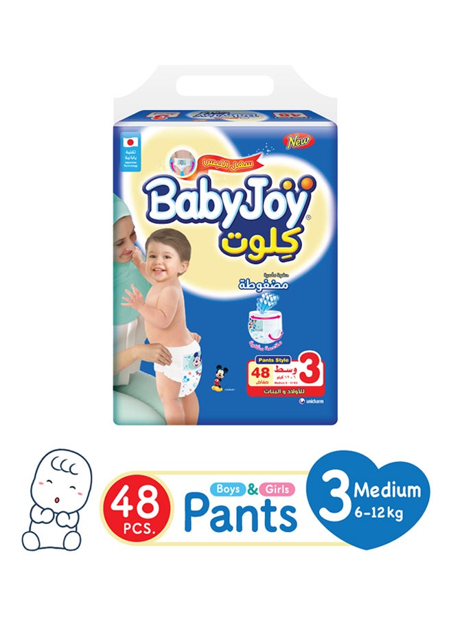 Culotte Medium Diapers, Jumbo Pack, (6-12 Kg), 48 Count