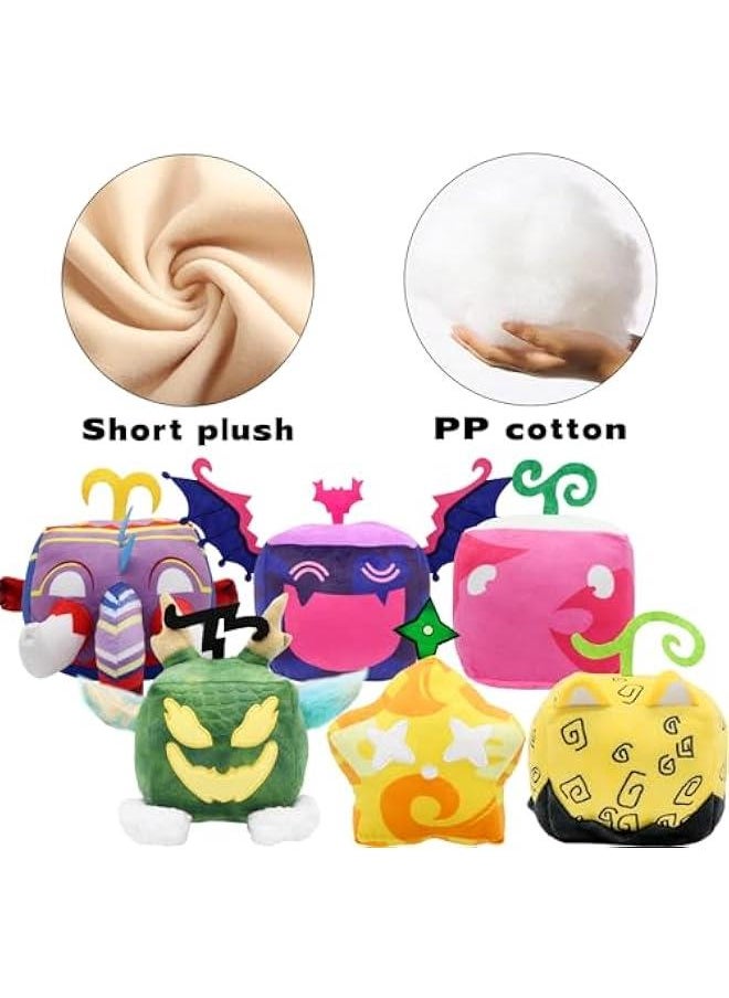 New Fruits Plush,11inch Blox Plush Plushies Toys Stuffed Animal Plushie Doll,Soft Fruits Hugging Plush Pillow Toy Collectible Gifts for Kids Fans Aldults  Birthday (6Pcs)