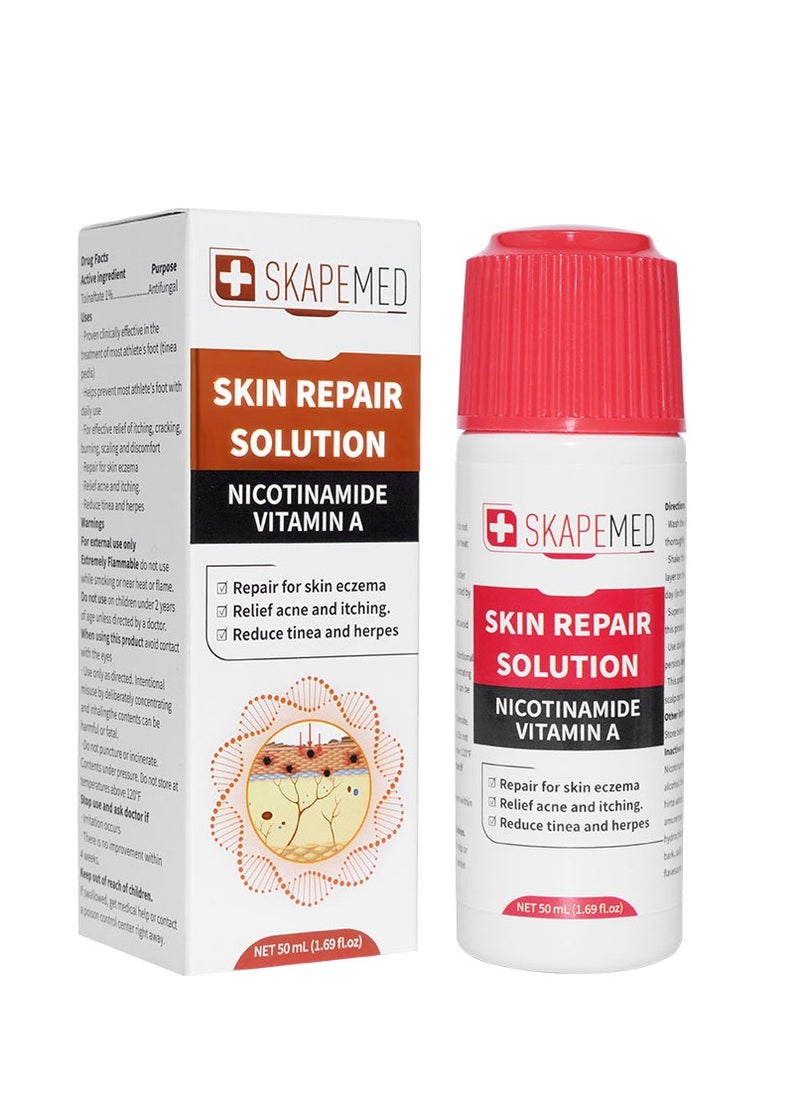 50ml Skin Repair Solution Nicotinamide Vitamin A for Tinea and Herpes Acne and Itching Relief Serum Prevent and Treatment of Athlete's Foot Eczema Repair Serum