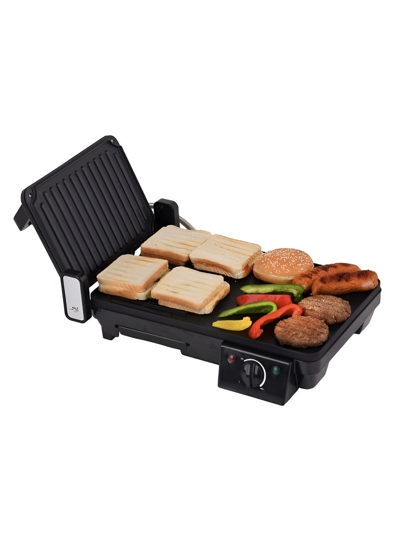 3-in-1 Multifunctional Table Grill, Breakfast Maker, Toaster for Omelette, Grill, Fry with Temperature Control & Press – Versatile Kitchen Appliance for Easy Breakfast