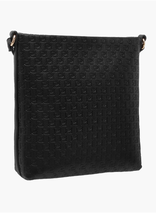 Women's Monogram Embossed Crossbody Bag with Adjustable Strap