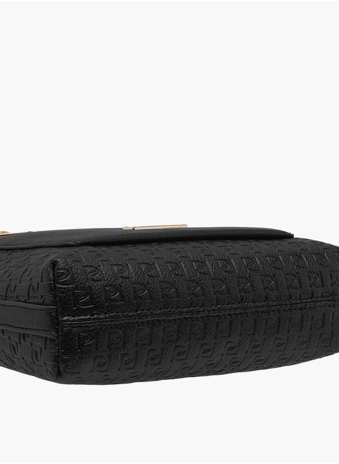 Women's Monogram Embossed Crossbody Bag with Adjustable Strap
