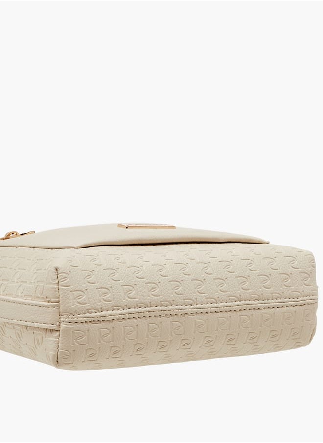 Women's Monogram Embossed Crossbody Bag with Adjustable Strap