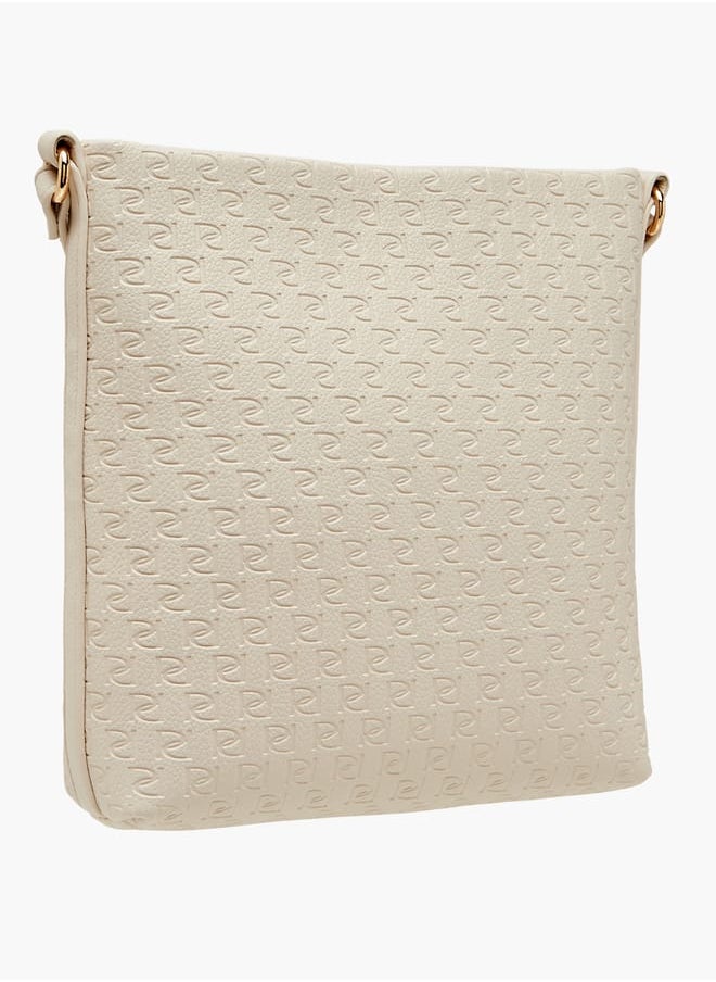 Women's Monogram Embossed Crossbody Bag with Adjustable Strap