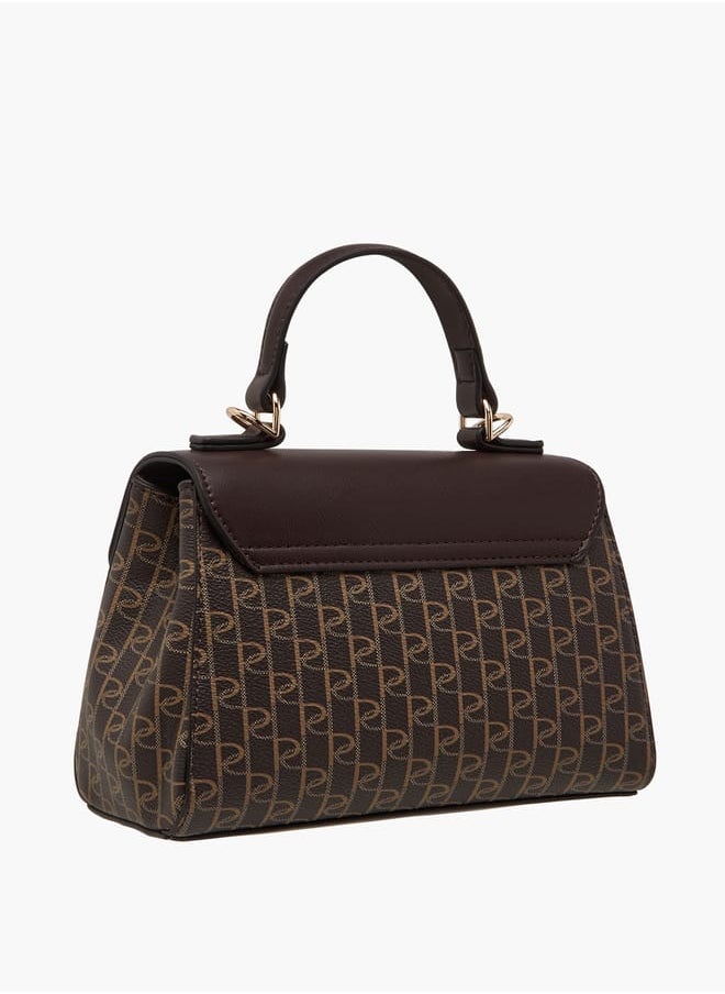 Women's Monogram Print Crossbody Bag with Chain Strap