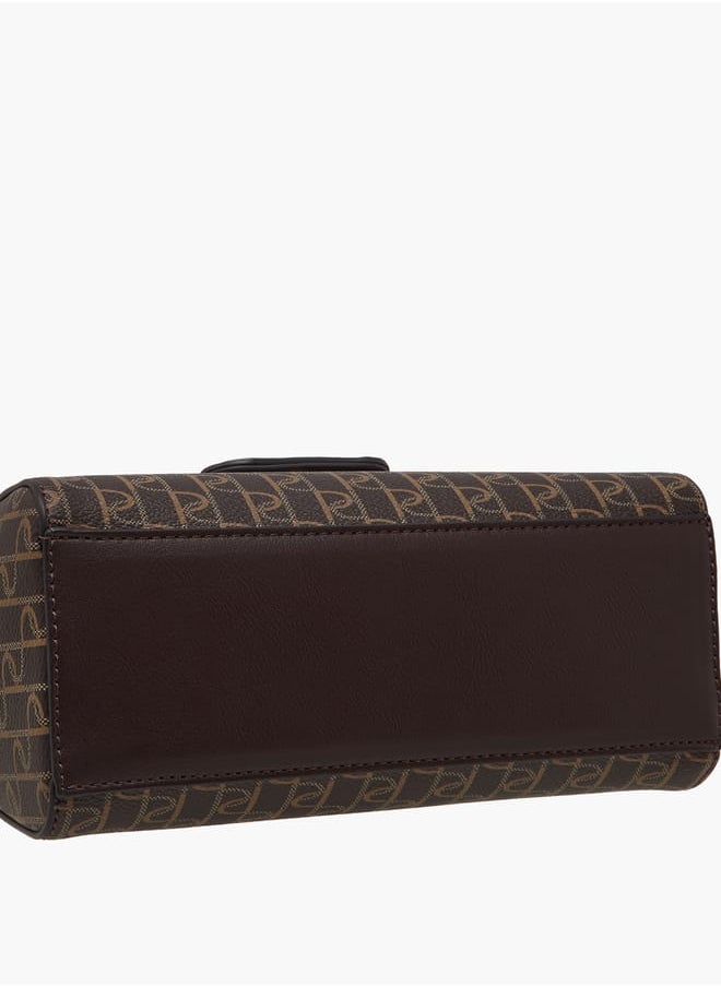 Women's Monogram Print Crossbody Bag with Chain Strap