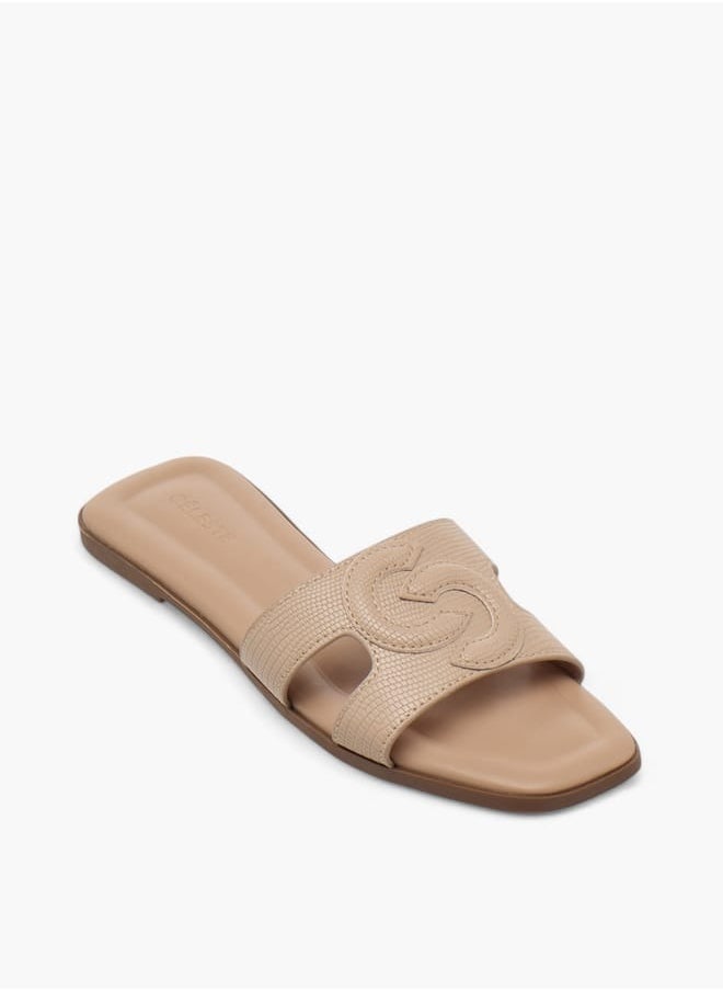 Women's Logo Embossed Slip-On Sandals