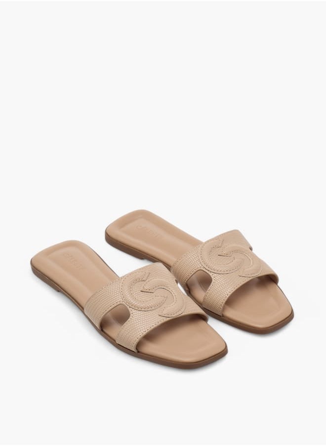 Women's Logo Embossed Slip-On Sandals