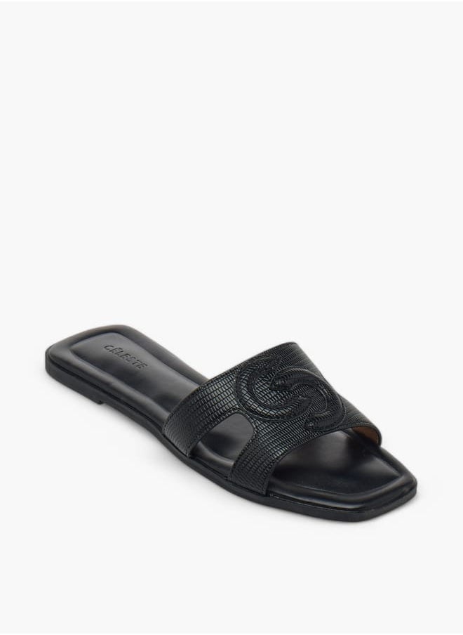 Women's Logo Embossed Slip-On Sandals