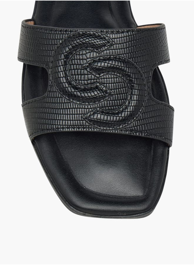 Women's Logo Embossed Slip-On Sandals