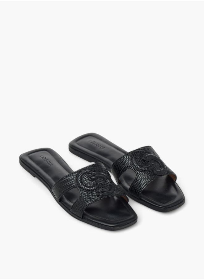 Women's Logo Embossed Slip-On Sandals