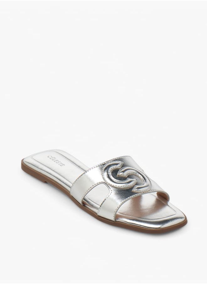 Women's Logo Embossed Slip-On Sandals