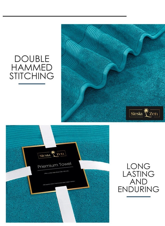 Jumbo Bath Sheet 600GSM Hotel Spa Towel Extra Large 90x180cm (35x70 inches) Ultra Soft & highly Absorbent, Durable, Quick Dry Thick Super Soft Luxury Hotel Quality (Gift Pack)