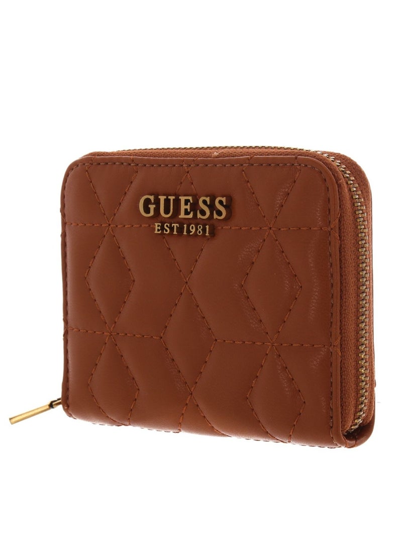 Guess Elenia Quilted Design Mini Wallet Brown