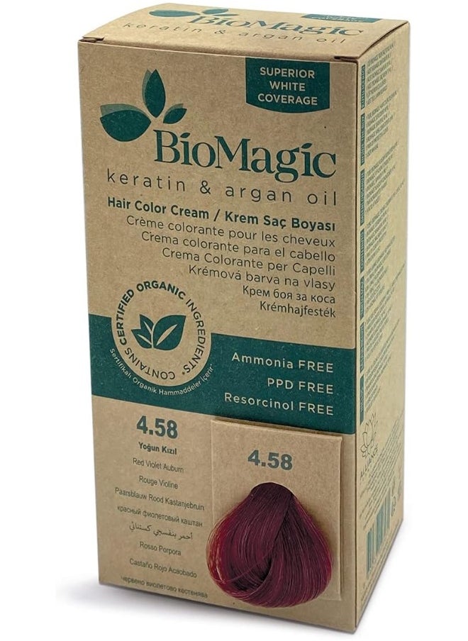 Biomagic Hair Color Cream 4/58 Red Violet Auburn