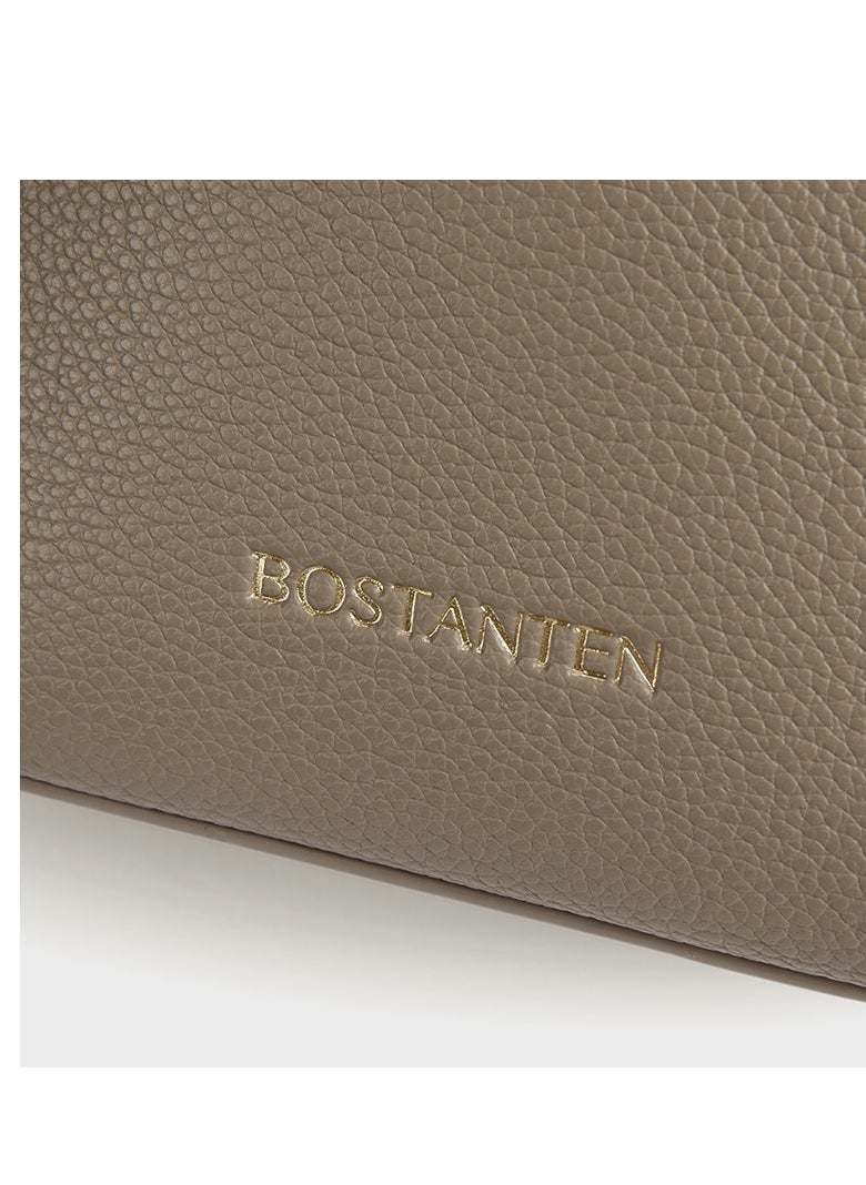 Bostanten Magnetic Close Secure Buckle Lock Bucket Bag – Sleek Design for Enhanced Security and Safe Storage / Camel Color