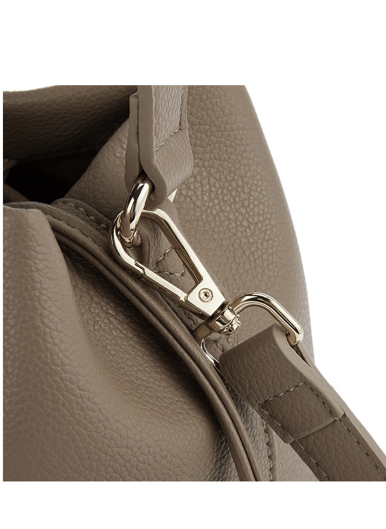 Bostanten Magnetic Close Secure Buckle Lock Bucket Bag – Sleek Design for Enhanced Security and Safe Storage / Camel Color