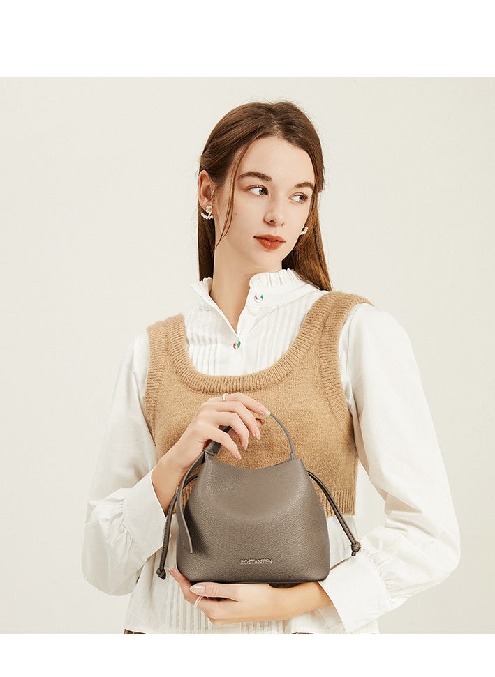 Bostanten Magnetic Close Secure Buckle Lock Bucket Bag – Sleek Design for Enhanced Security and Safe Storage / Camel Color
