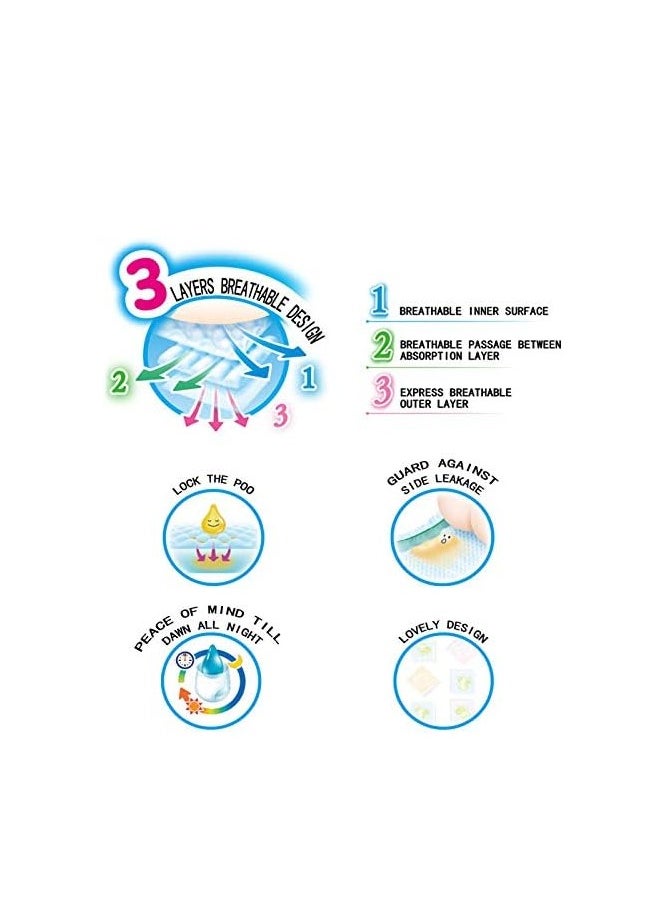 Japanese Merries Diapers Pants  Smooth Air-Through - Comfortable Fit - Prevents Leakage from The Sides  ,M 58 pcs, 6-11KG,Pack of 2