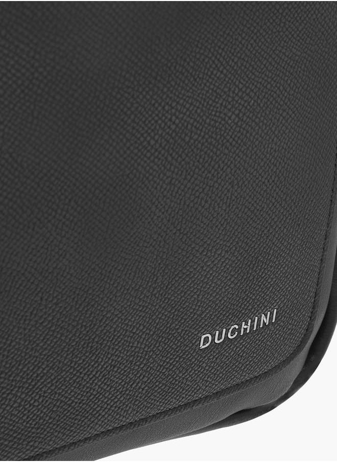 Mens' Logo Detail Laptop Bag with Top Handles and Zip Closure