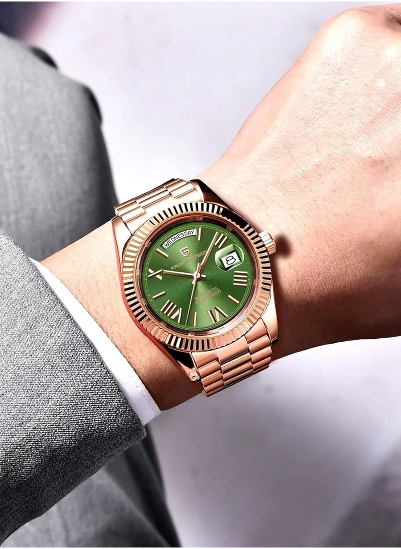 Men Watches Automatic Ice Blue Stainless Steel Mechanical Business Sports Luxury Wrist Watch For Men