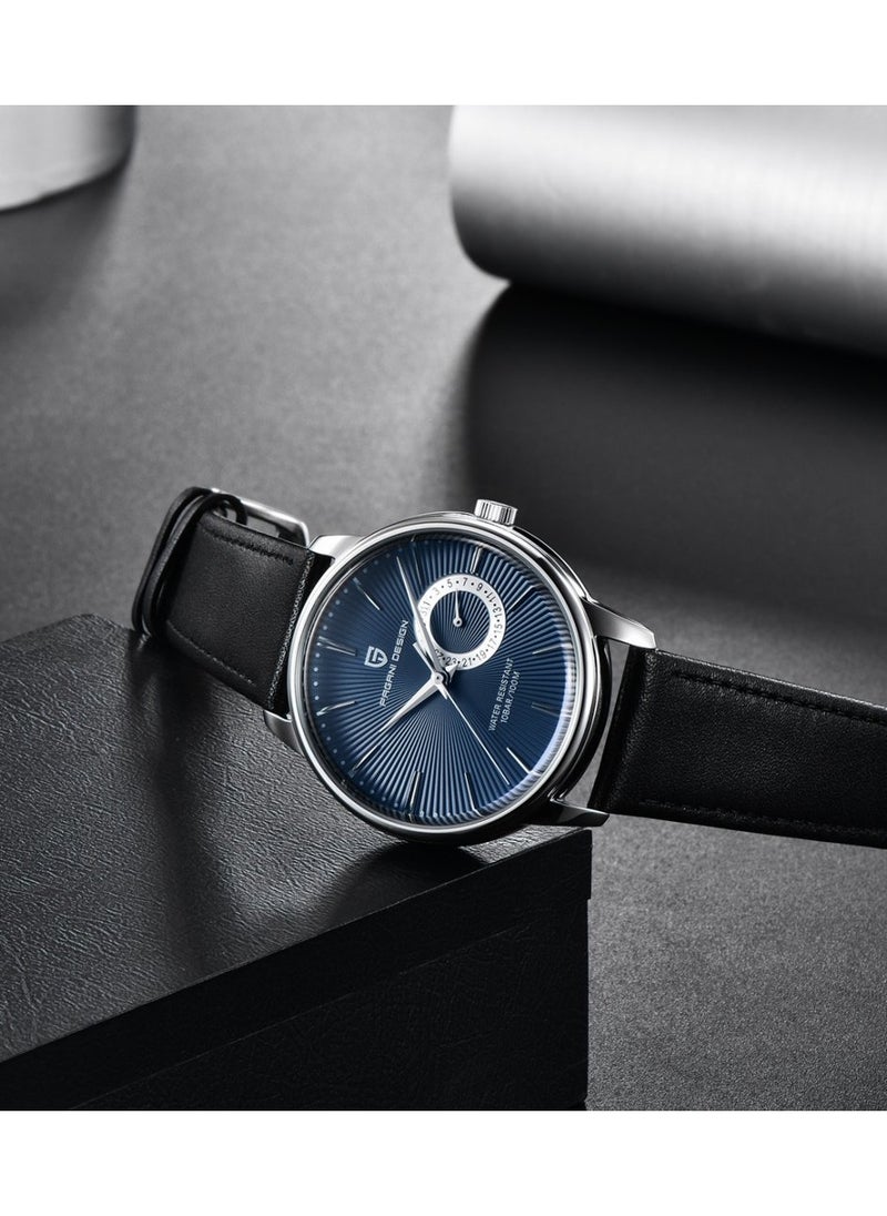 Mens Watch Waterproof Chronograph Date Watch for Men Leather Strap Quartz Movement Analog Watch Business Casual Gift for Men