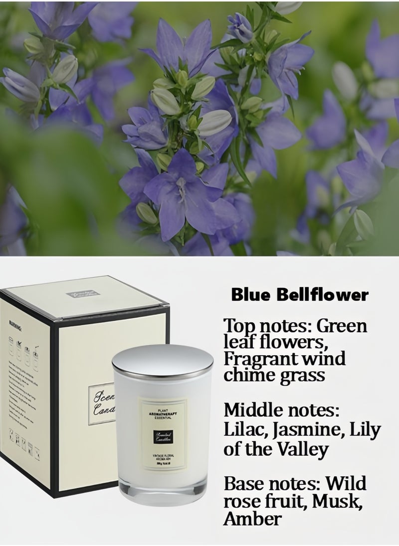 100% Natural Ingredients - Aromatherapy Candle (200g White Cup) Cultivation Atmosphere - Blue Bellflower