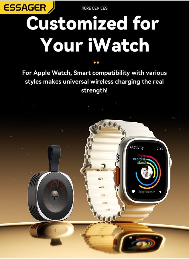 Magnetic Wireless Charger for Apple Watch, Fast Charging Dock, Compatible with All Apple Watch Models, Compact & Portable Design, Easy to Use, Convenient Charging Station for Home & Travel