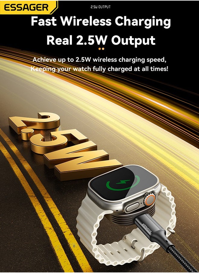 Magnetic Wireless Charger for Apple Watch, Fast Charging Dock, Compatible with All Apple Watch Models, Compact & Portable Design, Easy to Use, Convenient Charging Station for Home & Travel