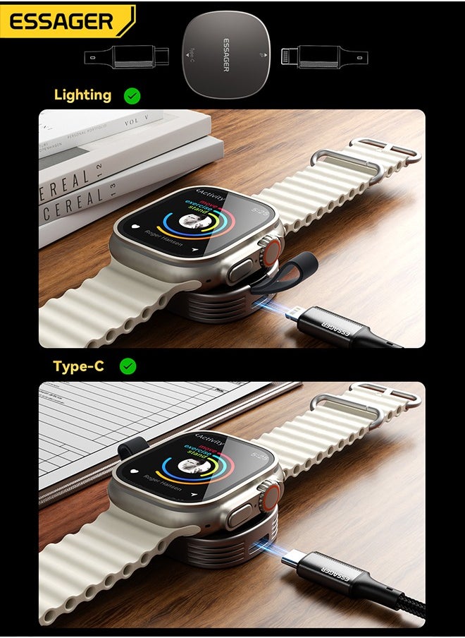 Magnetic Wireless Charger for Apple Watch, Fast Charging Dock, Compatible with All Apple Watch Models, Compact & Portable Design, Easy to Use, Convenient Charging Station for Home & Travel