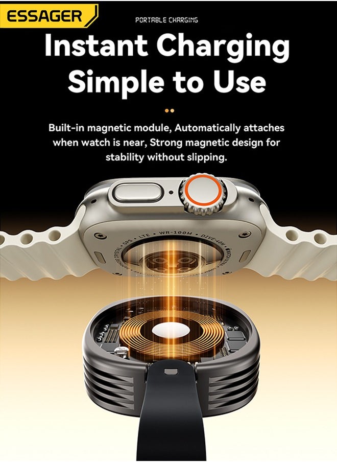 Magnetic Wireless Charger for Apple Watch, Fast Charging Dock, Compatible with All Apple Watch Models, Compact & Portable Design, Easy to Use, Convenient Charging Station for Home & Travel