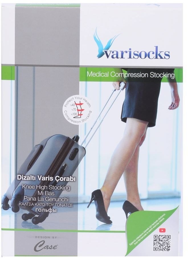 Infragenual Short Compression Stockings For Varicose Veins (Opened Toe Stockings )Black color 22-34 mmHg