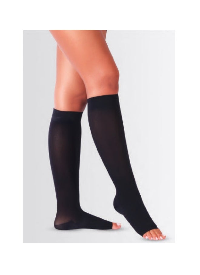 Infragenual Short Compression Stockings For Varicose Veins (Opened Toe Stockings )Black color 22-34 mmHg