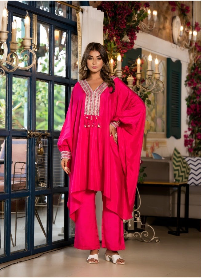 Solid Rani Short Kaftan Co-ord Set