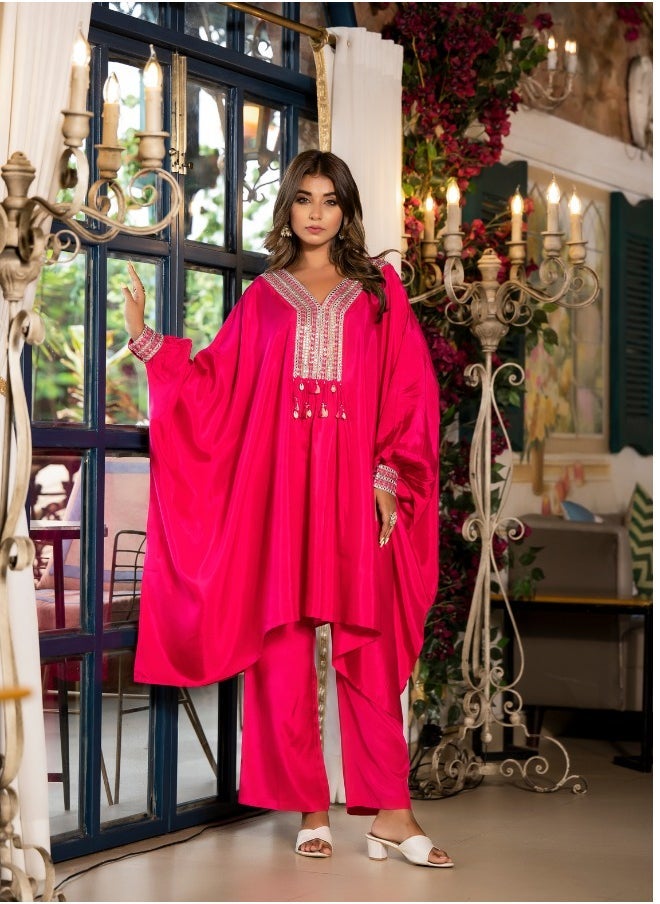 Solid Rani Short Kaftan Co-ord Set