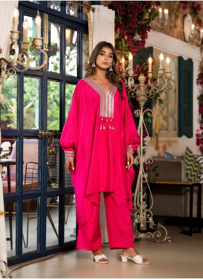 Solid Rani Short Kaftan Co-ord Set
