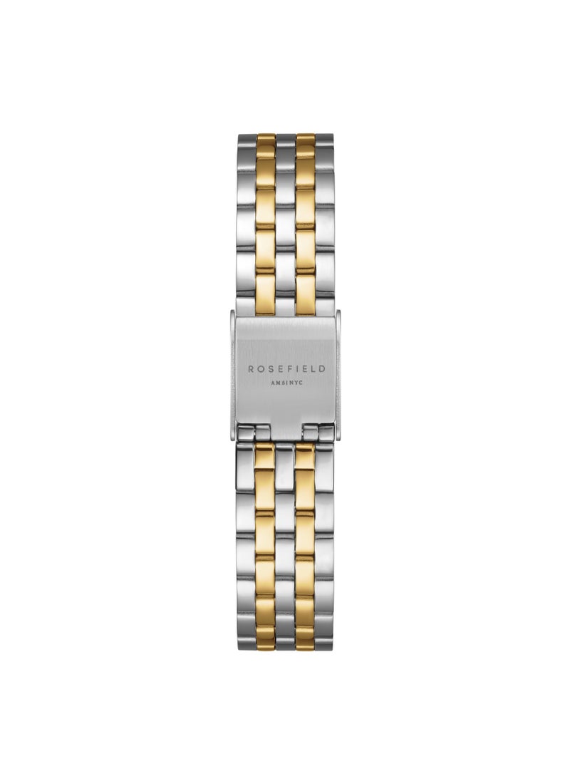 Rosefield The Boxelle Duotone, White Dial Steel Strap Women Watch, BWDSG-B03