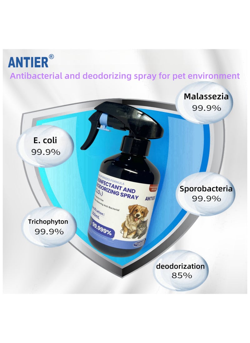 ANTIER Disinfectant Spray, Sanitizing and Antibacterial Spray, The bacteriostasis rate was 99.99% and the mites were 100%，For use on carpets, furniture, clothing, all pet living and sleeping areas