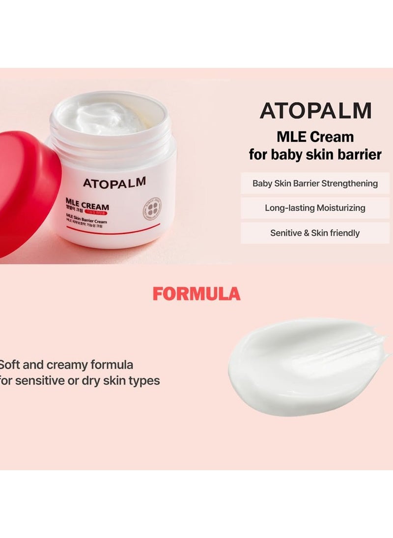 ATOPALM MLE Eczema Cream 65ml, Premium Baby Face and Body Moisturizer for Skin Barrier, Daily Long-lasting Moisturizing Facial Cream for Relieving Itchiness & Redness, Gentle Baby Skincare 1 Count