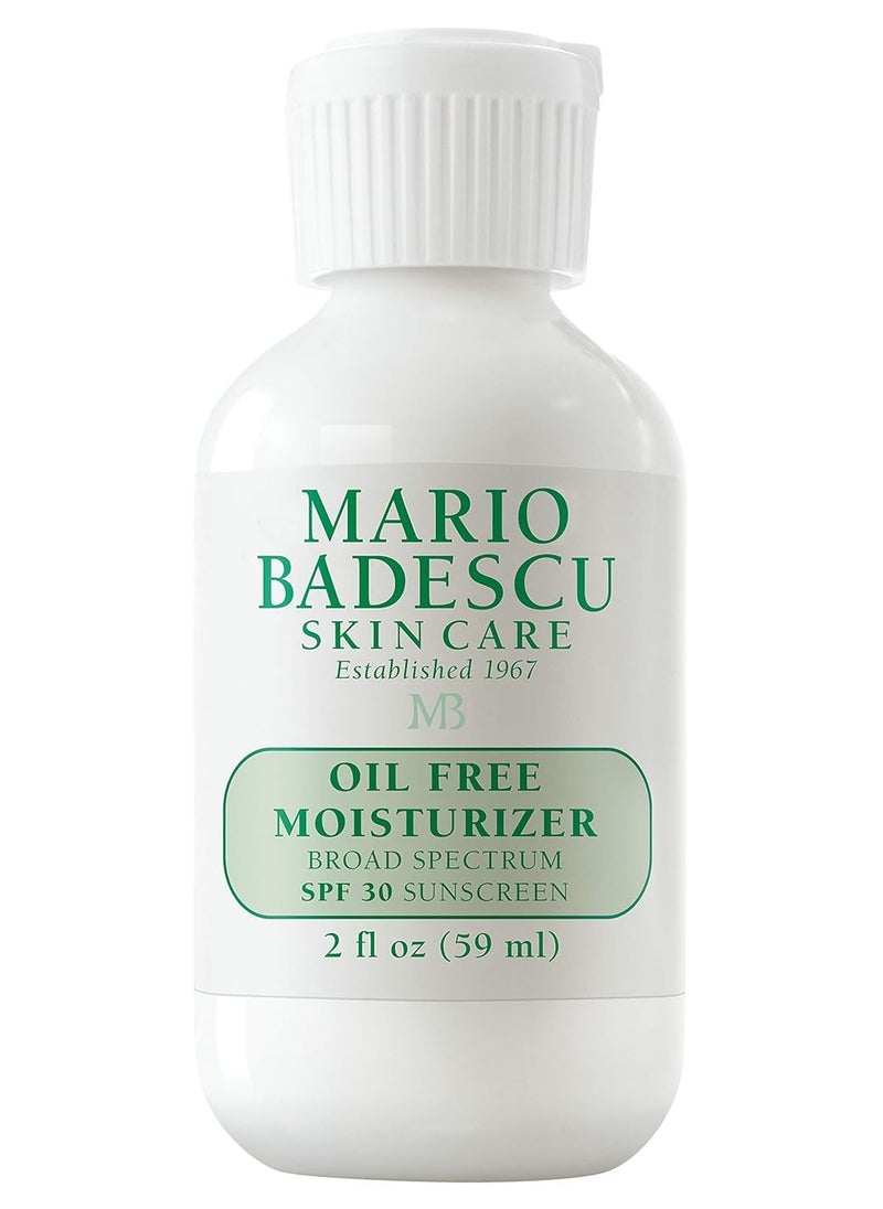 Mario Badescu Oil Free Moisturizer with Broad Spectrum SPF 17|30 Face Sunscreen for Combination, Oily & Sensitive Skin, Lightweight and Non-Greasy Formula with Green Tea & Aloe Vera, 2 Fl Oz