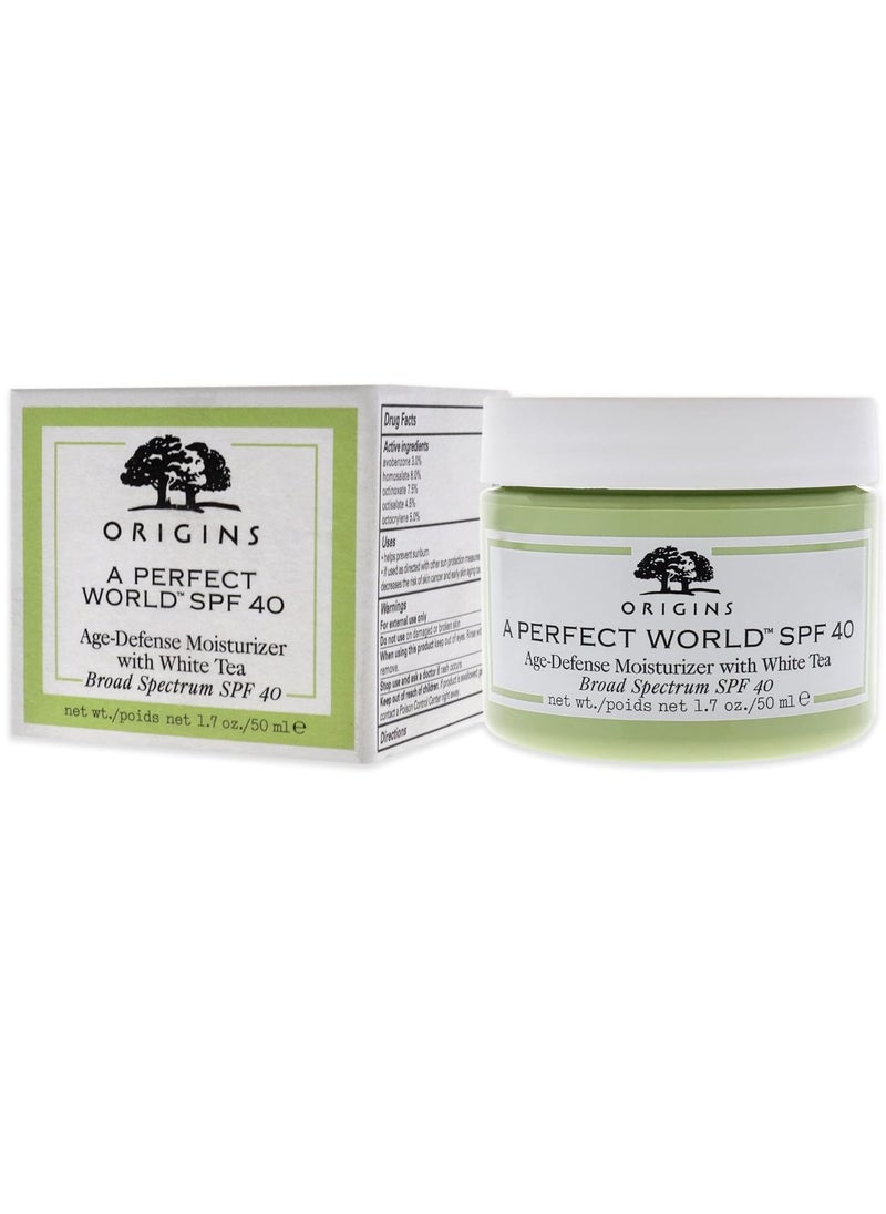 Origins A Perfect World SPF 40, Age-Defense Moisturizer With White Tea, 1.7 Fl Oz