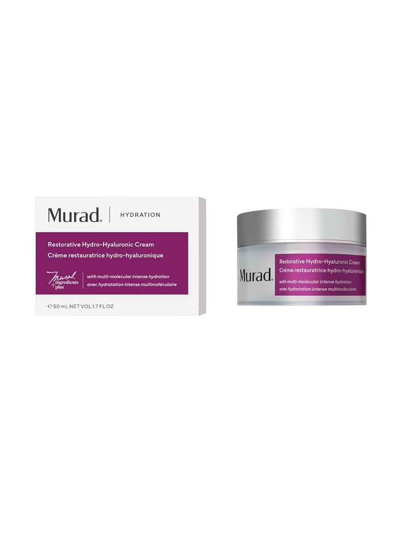 Murad Restorative Hydro-Hyaluronic Moisturizing Face Cream - Hyaluronic Acid Moisturizer for Face with Coconut Extract and Shea Butter Targeting Dry, Dehydrated Skin, 1.7Fl Oz