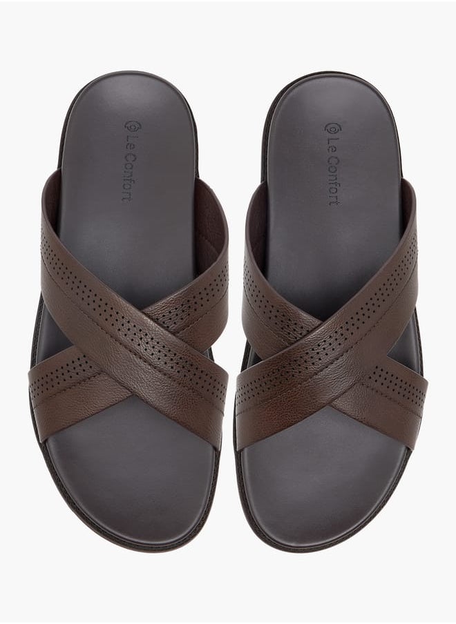 Men's Cross Strap Slip-On Sandals