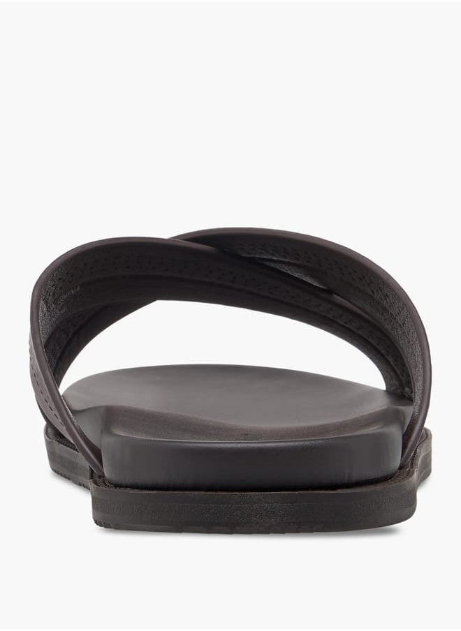 Men's Cross Strap Slip-On Sandals