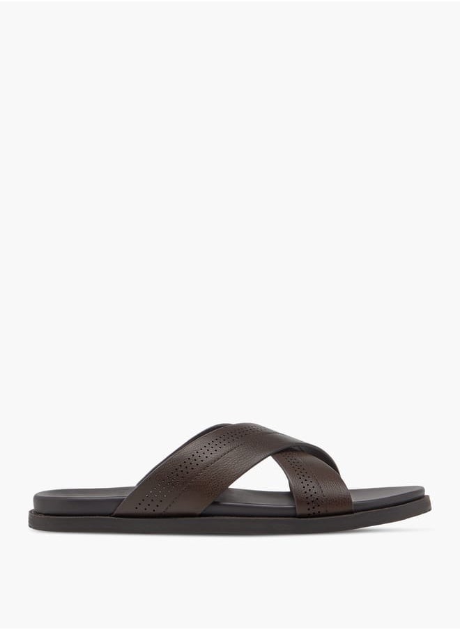 Men's Cross Strap Slip-On Sandals
