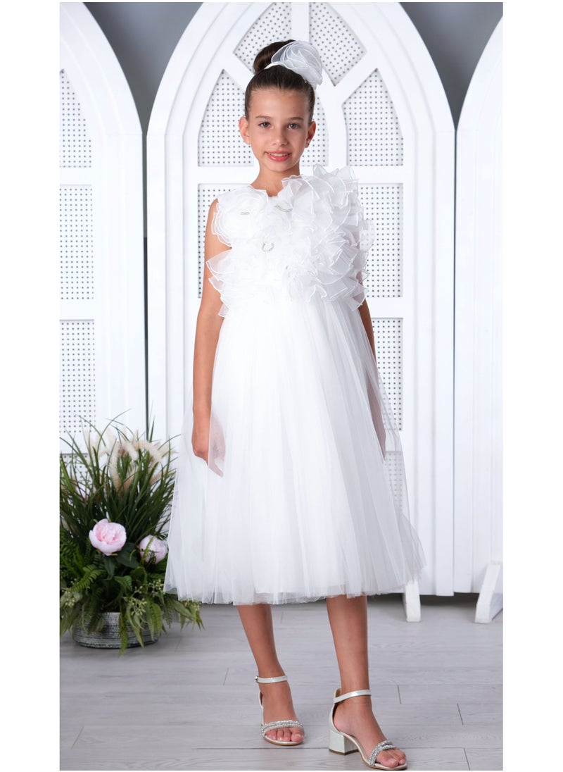 Girls Dress White 3183